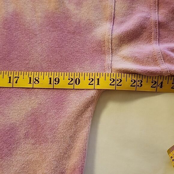 VOLCOM Women's Lived In Lounge Wear Pink Tie-Dye Full Zip Cotton Hoodie Medium - Picture 10 of 10